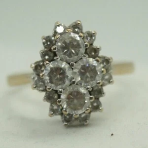 100% Genuine Vintage 9k Solid Yellow Gold 3.6ct Clear Quartz Ring Sz 9.25 or S - Picture 1 of 12
