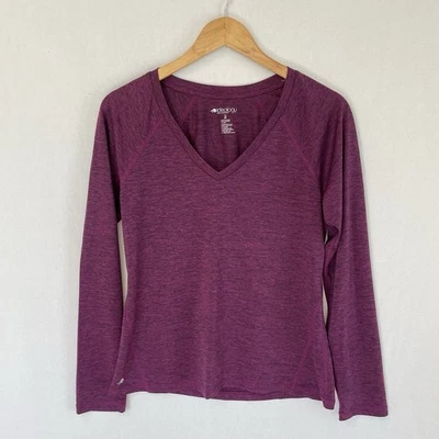 Camiseta para mujer IDEOLOGY talla mediana cuello en V manga larga en ciruela arándano Foto 1 de 3