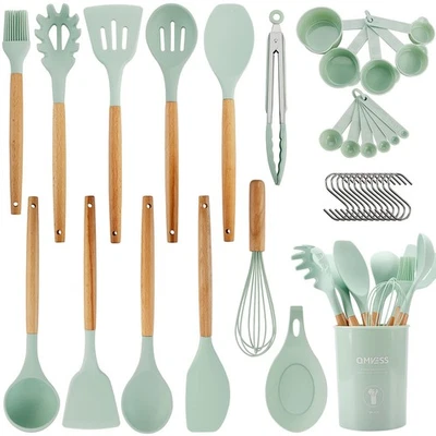 Silicone Kitchen Utensils Set, 35 Pcs Non-Stick Cooking Utensils Set, Sturdy ... - Image 1 of 4
