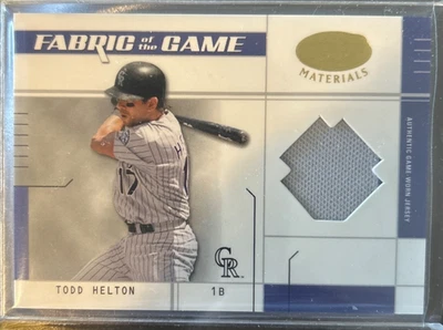 Tela del juego Todd Helton Rockies 2003 materiales certificados hoja #'d 080/100 Foto 1 de 2