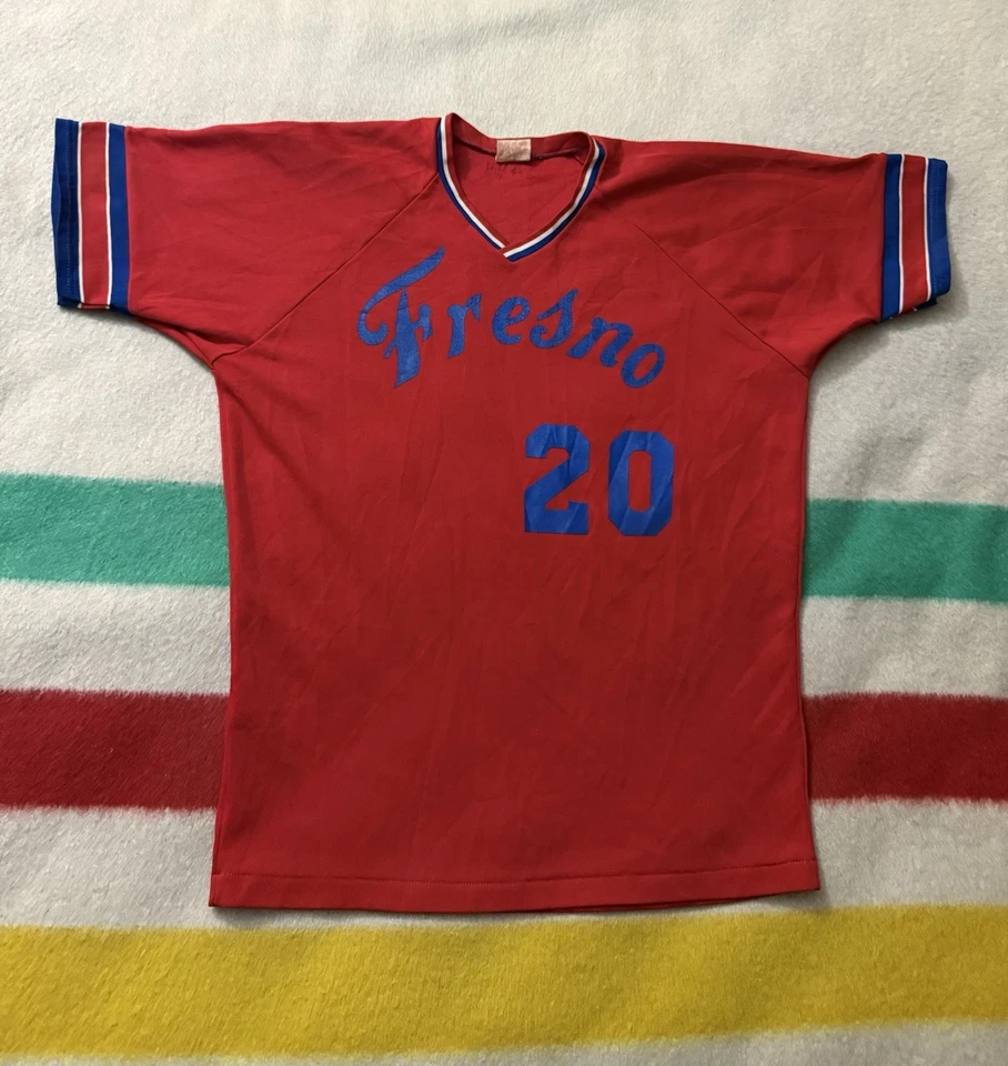 Camiseta deportiva de béisbol vintage años 70 80 Rawlings Fresno San Joaquin Valley California L Foto 1 de 4