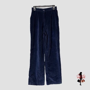 VTG 70s 80s Womens XS Corduroy High Rise Wide Leg Pants Preppy Grunge Pockets - Picture 1 of 13