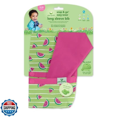 Babero manga larga fácil de usar green sprouts | Protección impermeable | Flipped Poc Foto 1 de 4