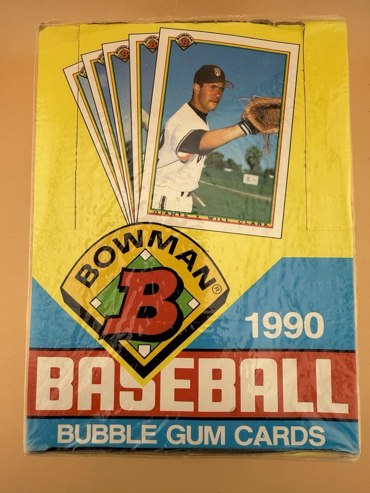 Tarjetas de béisbol Bowman MLB 1990 celofán sellado de fábrica paquete de 36 caja de cera NUEVO Foto 1 de 4
