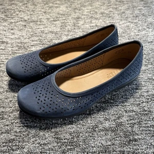 Hotter Livvy ii Shoes Womens Size UK5.5 Blue Ballet Nubuck Flat Slip On Comfort - Picture 1 of 7