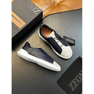 ze&gn&a Zapatos Informales Transpirables Zapatos de Tablero Hombre Lona Planos Foto 1 de 4