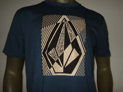 New Men's L Blue Volcom Stone 2 Heads TWI Graphic Screen SS T- Shirt MSRP $27.50 - Image 1 of 2