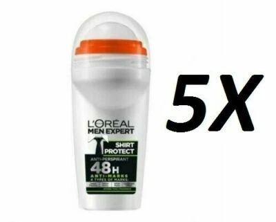____ 5 x L'oreal Men Expert XXL Roll ON 48h Anti-Marks SHIRT PROTECT Deodorant  - Image 1 of 2