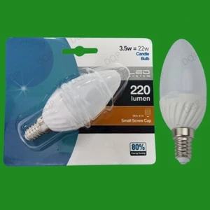 2x 3.5W LED Ultra Low Energy, Instant On, Pearl Candle Light Bulb, SES, E14 Lamp - Picture 1 of 3