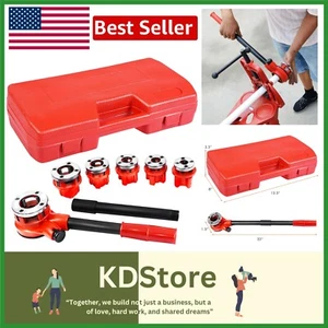 Efficient Ratchet Pipe Threading Set w/ 6 Dies - Compact & Ergonomic Design - Picture 1 of 11