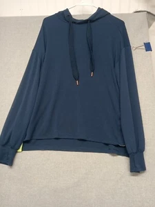 Avia Sweatshirt Damen Größe M marine mit neongrünen Streifen Kapuze sportlich - Bild 1 von 13