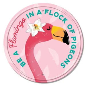 Desperate Enterprises Be a Flamingo - 11.5" Round Metal Tin Sign - 2658 - Picture 1 of 1