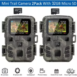2 Pack Trail Camera 24MP 1080P Wildlife Game Hunting Cam Low Glow Night Vision - Picture 1 of 11