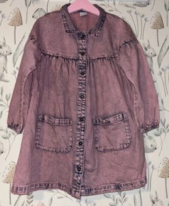 Niñas Edad 4-5 Años - Próximo Vestido Denim - Usado Una Vez Inmaculado - Imagen 1 de 2