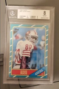Jerry Rice 1986 Rookie Card RC Topps BGS 8 centering 9 WOW! San Francisco 49ERS - Picture 1 of 1