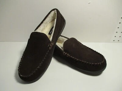 LAND END МУЖСКИЕ ПУШИСТАЯ ПОДКЛАДКА ЗАМШЕВЫЕ МОКАСИНЫ ТАПОЧКИ ОБУВЬ РАЗМЕР 10 М НОВЫЙ ТЕМНО-КОРИЧНЕВЫЙ - Изображение 1 из 4