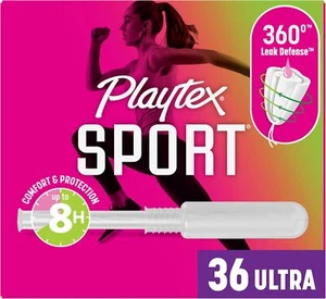 Playtex Sport Tampons Ultra Absorbency, Fragrance-Free - 36ct | Ultra Tampons fo - Picture 1 of 17