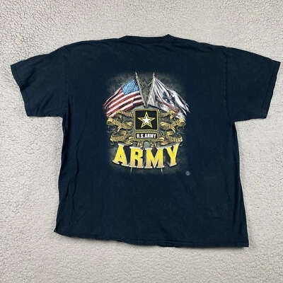 Camiseta US Army This We’ll Defend Talla 2XL XXL Negra 2 Banderas de Estados Unidos De Colección Foto 1 de 4