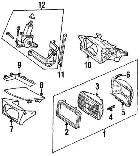 Genuine Ford 1993-1997 Probe GT SE Headlamp Cover Passenger Side F32Z13A136A - Image 1 of 1