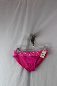 NWT US polo ASSN Women's Pink/White Polka Dot Trim Bikini Bottom SZ S - Picture 1 of 4