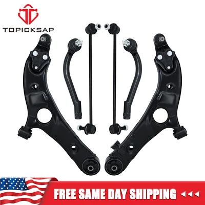 6Pc Front Control Arm Kit With Ball Joint Tie Rod for 2013-2018 Hyundai Santa Fe - Image 1 of 4