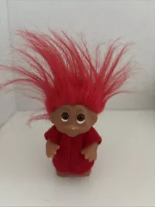 Vintage Troll Doll 1985. DAM Red Hair And Red Outfit Cute Eyes Rare - Picture 1 of 3
