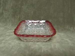 Vintage 1880's Victorian Daisy Button Hobbs Rubina Flint Glass Small Sauce Bowl - Picture 1 of 3