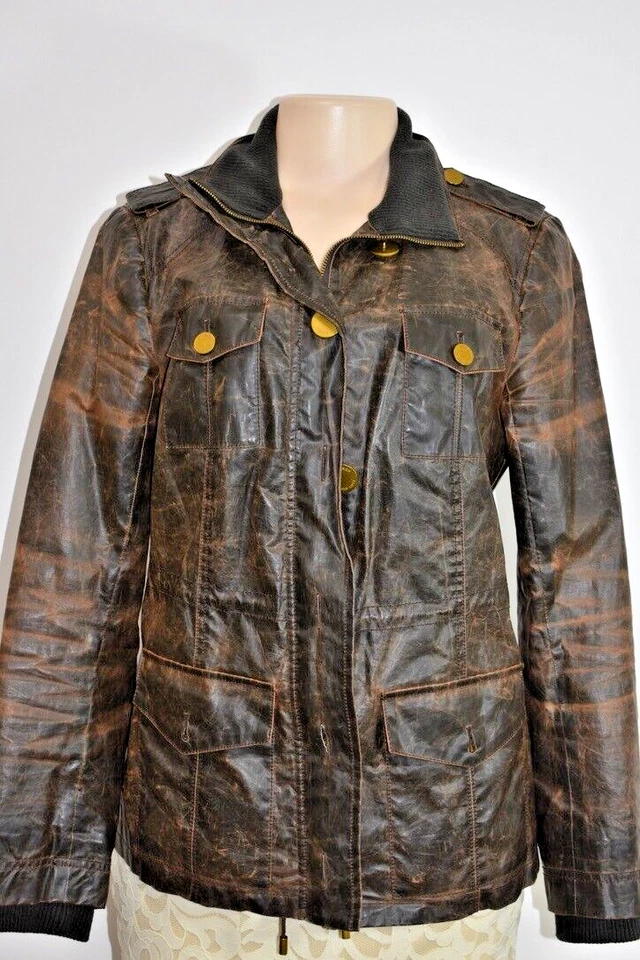 Chaqueta Bomber Tory Burch Marrón Imitación Cuero Talla 6 Forrada En Oferta nt Foto 1 de 4