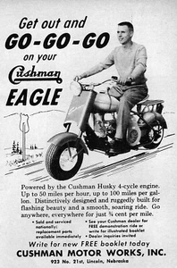 Cushman Eagle 1957 motor scooter anuncio original - Imagen 1 de 1