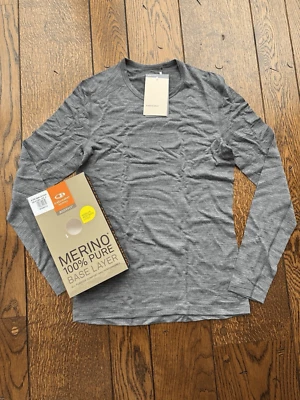 Camisa Icebreaker Merino 200 Oasis Hombre Manga Larga Crew Gris Talla Pequeña Nueva con Etiquetas Foto 1 de 4