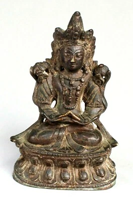 Estátua antiga de bronze de bodhisattva - Imagem 1 de 4