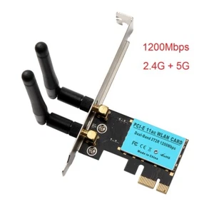 1200Mbps PCI-E Wireless WiFi Card 2.4G/5G Dual Band Network Adapter for Desktop - Picture 1 of 12