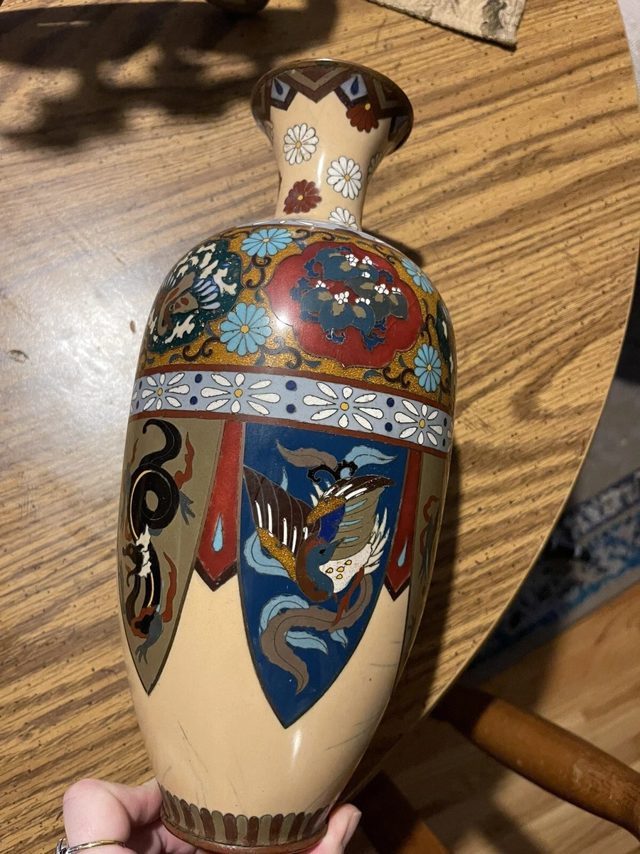 景泰蓝古董原始1850-1899 年日本花瓶| eBay