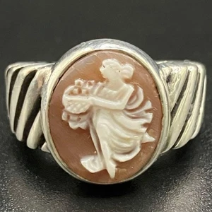 Anello cammeo argento Stephen Dweck vintage misura 10 bellissimo disegno intagliato - Foto 1 di 9