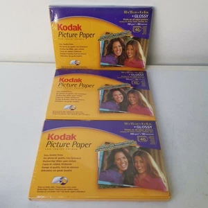 3 X NEW Kodak Glossy Picture Paper 10 x 15cm 4 x 6 inch -3 x packs of 40 Sheets - Bild 1 von 3
