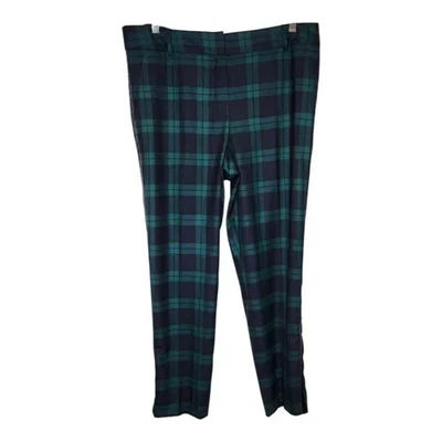 NEW Talbots Hampshire Ankle Pant Watch Plaid Wool Blend Velvet Side Stripe 16 - Image 1 of 4