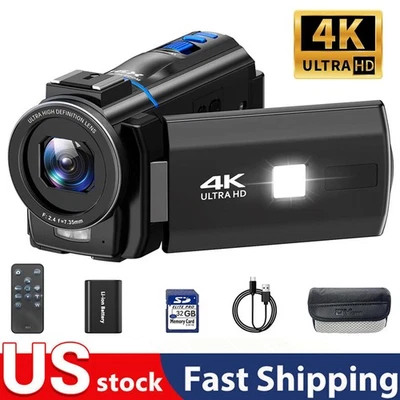 4K Touchscreen Video Camera Camcorder 48MP Night Vision 16X Digital Zoom Cam US - Image 1 of 4