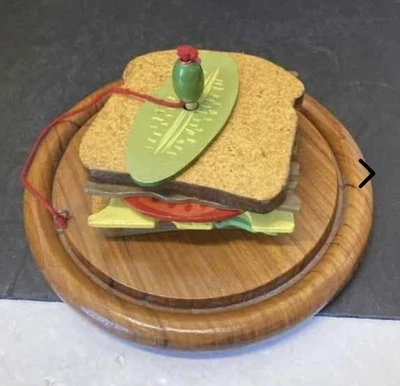 Juguete apilable de sándwich de madera hecho a mano Montessori educación temprana Foto 1 de 4