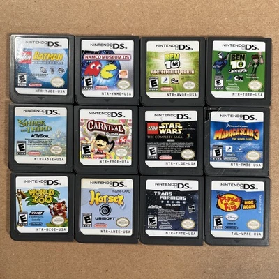 HUGE LOT OF 12 Nintendo DS Cartridge Only Kids Games Lego Ben 10 Star Wars More - Image 1 of 4