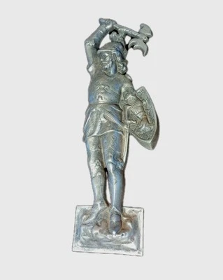 Vintage Cast Metal Medieval Knight Sword Ax Shield Wall Hanging Renaissance Foto 1 de 4