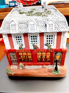 Pauline Ralph Old London Collection Sherlock Holmes Pub MusicBox '86 MINT FREESH - Picture 1 of 10