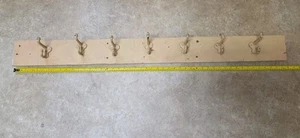 Antique Coat Rack Primitive Farmhouse Mudroom Double Hooks Organizer Hanging Vtg - Picture 1 of 4