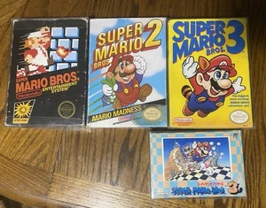 Super Mario Bros. 1 , 2 , 3 , 3 Famicon Boxed Lot Nes - Picture 1 of 5