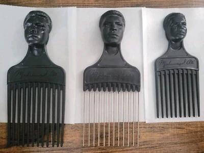 罕见 批量 3 件 穆罕默德·阿里 头发挑选梳 NOS 未发布 KMart Bradleys 拳击 — 第 1/4 张图片