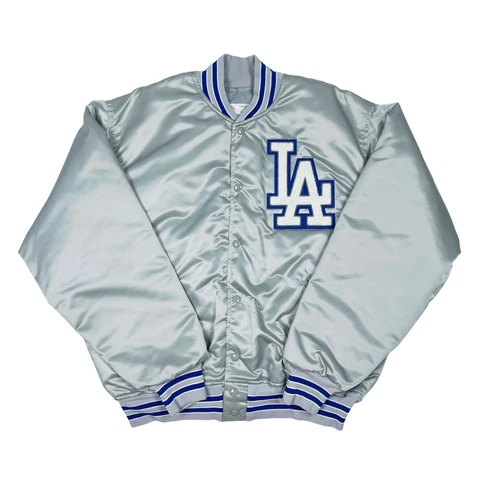 VTG NWOT RARE MLB LOS ANGELES DODGERS FELCO SATIN BIG LOGO BOMBER JACKET MENS XL Cover