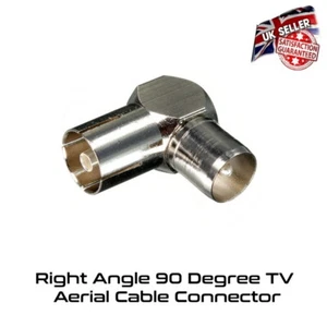 Right Angle 90 Degree TV Aerial Cable Connector Female Socket to Male Coax Plug - Picture 1 of 4