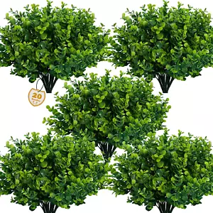 Artificial Greenery Plants Outdoor UV Resistant Fake Plants Boxwood Shrubs Grass - Picture 1 of 6