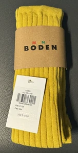 MINI BODEN-ONE PAIR OF KID/GIRL RIBBED TIGHTS -OIL YELLOW-SZ:7/8 YRS! BRAND NEW! - Picture 1 of 3