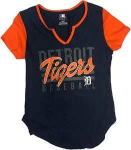 Detroit Tigers Women's Short Sleeve T-Shirt Navy Small - Picture 1 of 2