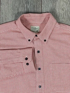 ll bean button down shirt L Pocket Red White Long Sleeve L.L. Men’s Heavyweight - Picture 1 of 5